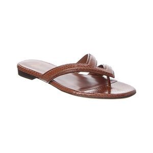 Fendi Fling Snakeskin Sandal, Brown